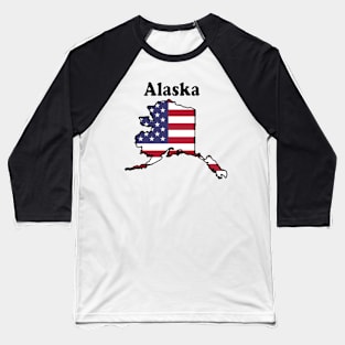 Great State of Alaska and the U. S. Flag Baseball T-Shirt